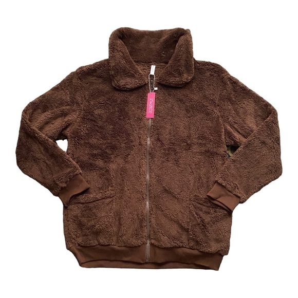 NWT-DOU BCQ-BROWN TEDDY BEAR JACKET-SIZE LARGE - Picture 6 of 10